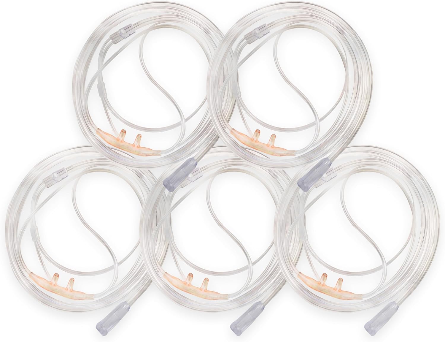 JWYN 5pk 7Ft Adult Oxygen Nasal Cannula, Salter Style, Trumpet Connector