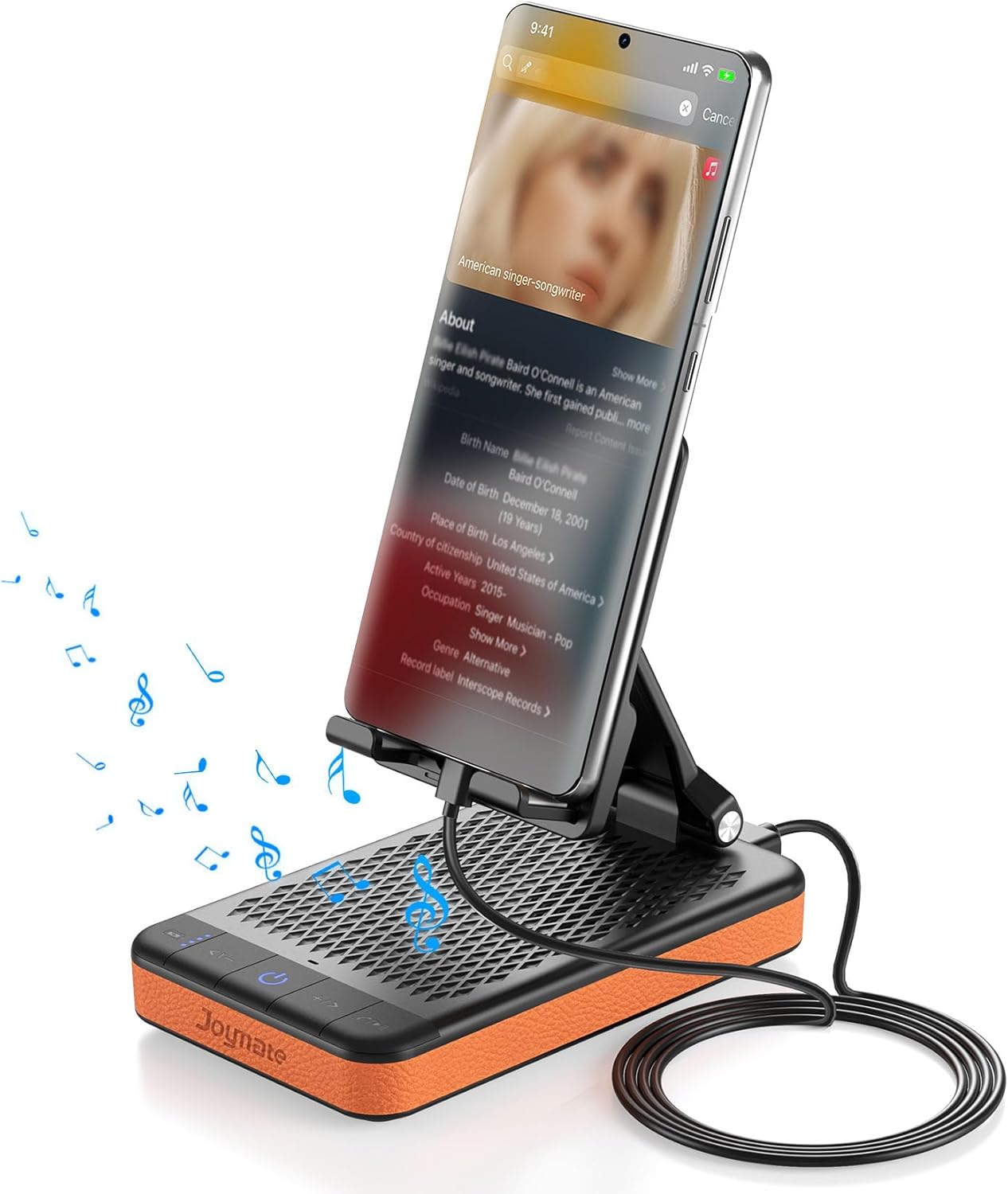 Gifts for Men and Women, Slim 5000mAh Charging Stand Phone Stand with Bluetooth Speaker Foldable Phone Holder Festival Gift for Husband,Wife,Dad,Mom,Teens