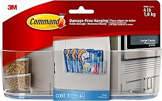 Command Large Caddy, Holds up to 4 lb, 8.6" x 3.1" x 3", 1 Caddy with 4 Command Strips, Damage Free Organization Wall Mount to Cabinet, Kitchen, Pantry, Closet, or Under Sink