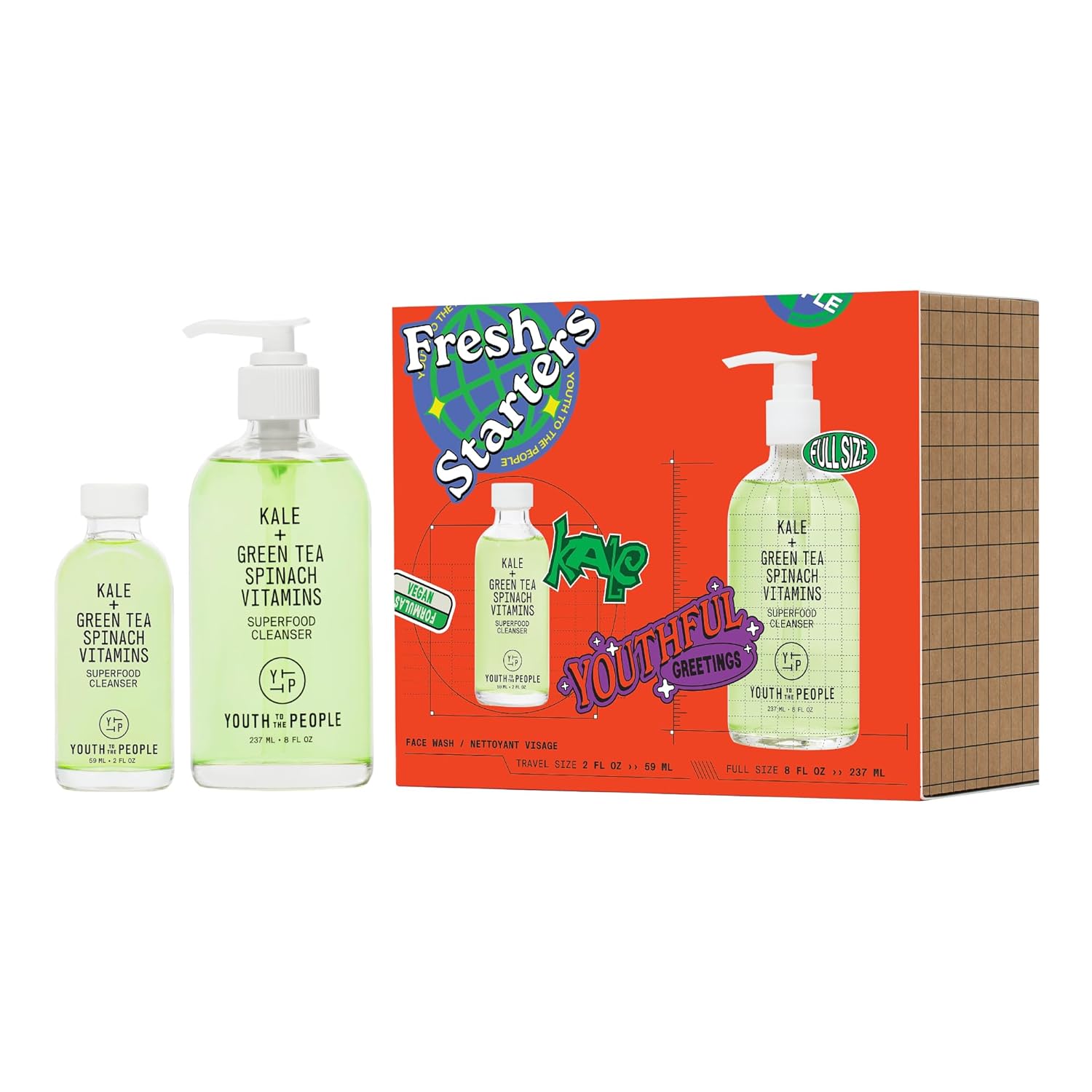 Youth To The People Superfood Facial Cleanser - Kale and Green Tea Cleanser - Gentle Face Wash, Makeup Remover + Pore Minimizer for All Skin Types - Vegan