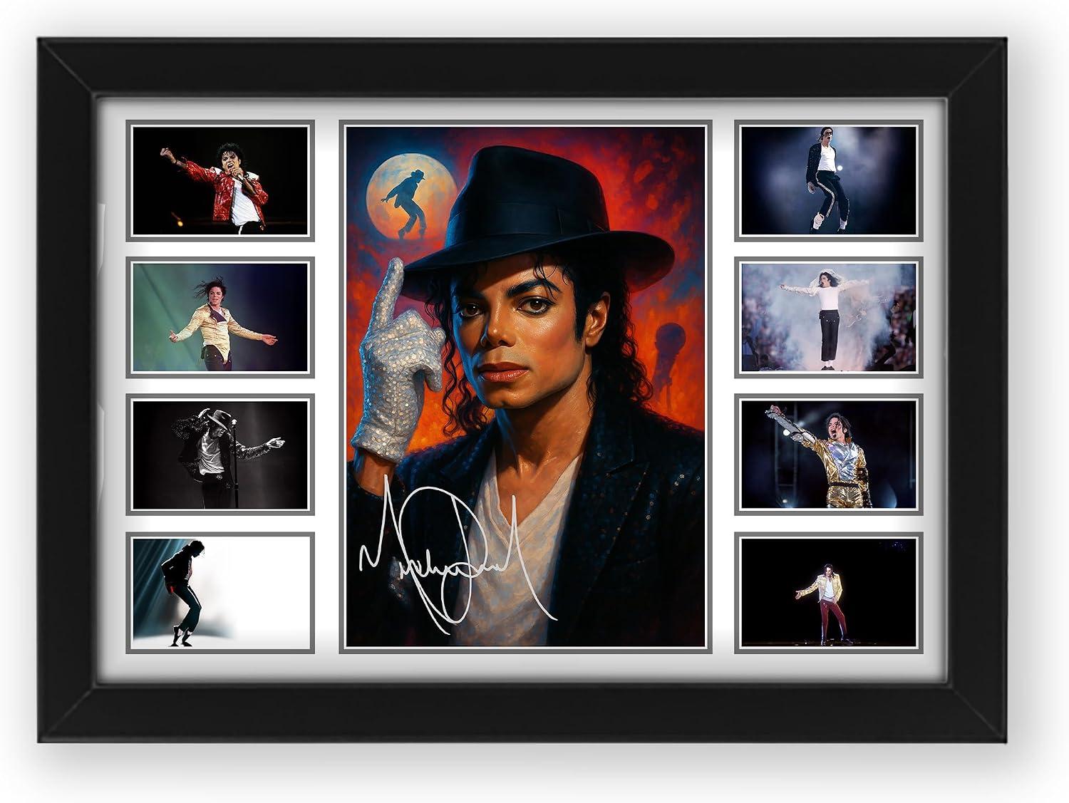 AllStarMedia Tribute to Michael Jackson Inspired Pop Music Poster Print | Fan Art Style Music Legend Wall Art | Premium Music Gift Home Décor Artwork | Limited Edition Print | A4 Framed (30 x 21 CM)