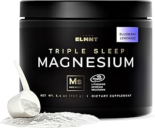 Triple Sleep Magnesium L-Threonate Powder w. Apigenin, Theanine, Melatonin - Extra Strength Magnesium for Sleep Magtein Magnesium Threonate Supplement Natural Magnesium Sleep Aid + Calm Cortisol Drink