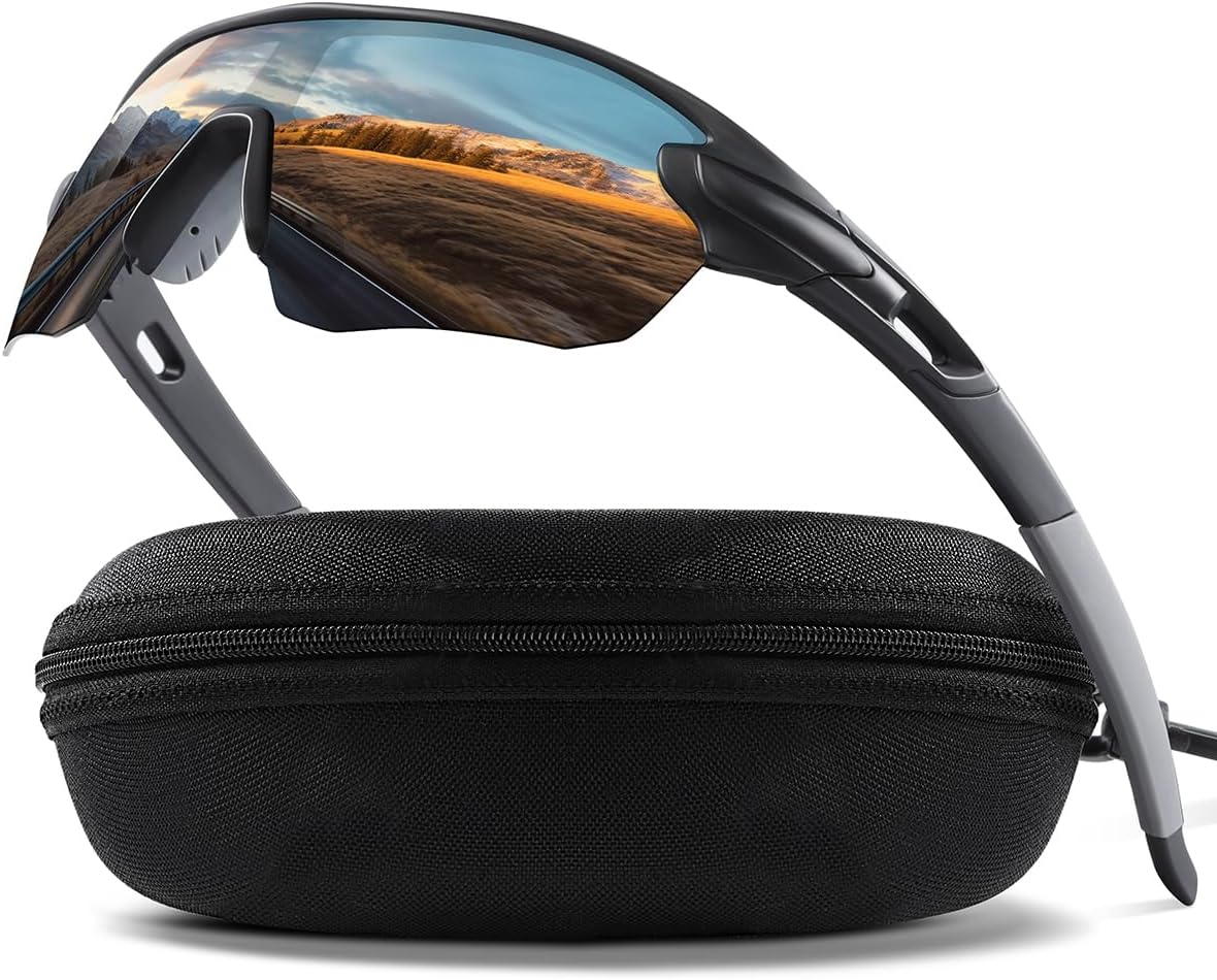 suoso Cycling Glasses-Polarised-Sports Sunglasses-Running Sunglasses-Mens-Womens-Mtb Goggles-Wrap Around Sunglasses-Bike Glasses-For Motorbike Bicycle Skiing Racing