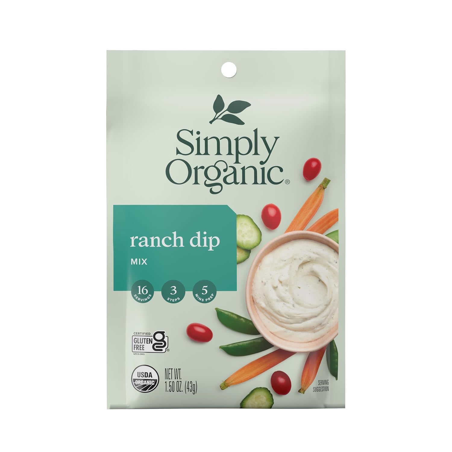 Simply Organic Dip Mix, Ranch, 1.5 oz