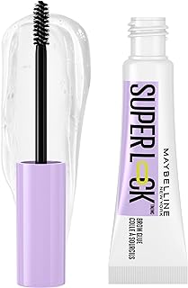 Maybelline Super Lock Brow Glue Eyebrow Gel, Lightweight Brow Gel For Up To 24HR Hold, Clear, 1 Count