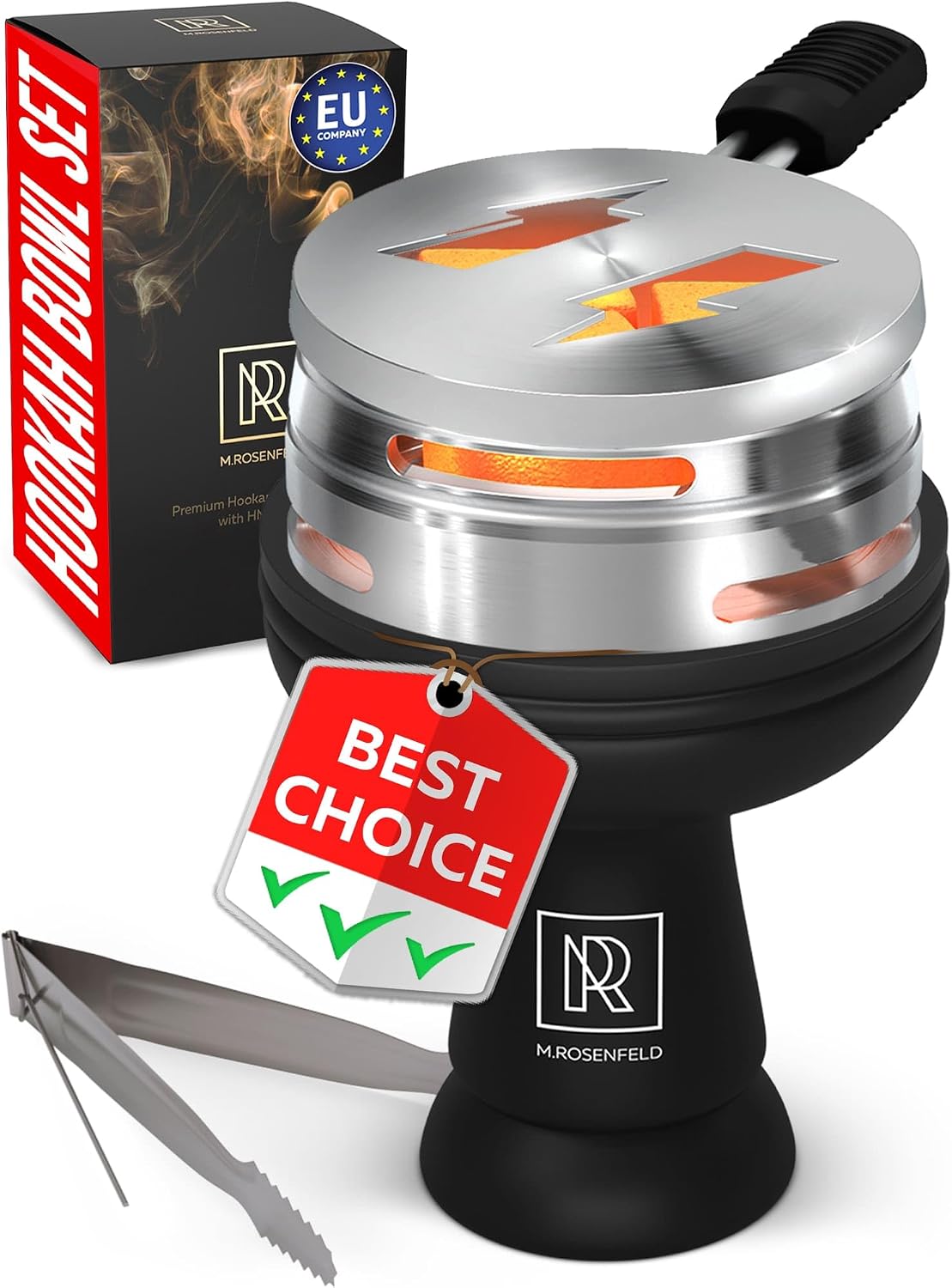 Shisha Head - Black Silicone Shisha Bowl Set Premium Hookah Bowl Set with Shisha Coal Holder HMD M. ROSENFELD