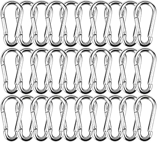 30 Packs Spring Snap Hook M5 1.97inch Stainless Steel 304 Carabiner Clips Keychain Heavy Duty Quick Link Hook for Camping, Hiking, Outdoor and Gym
