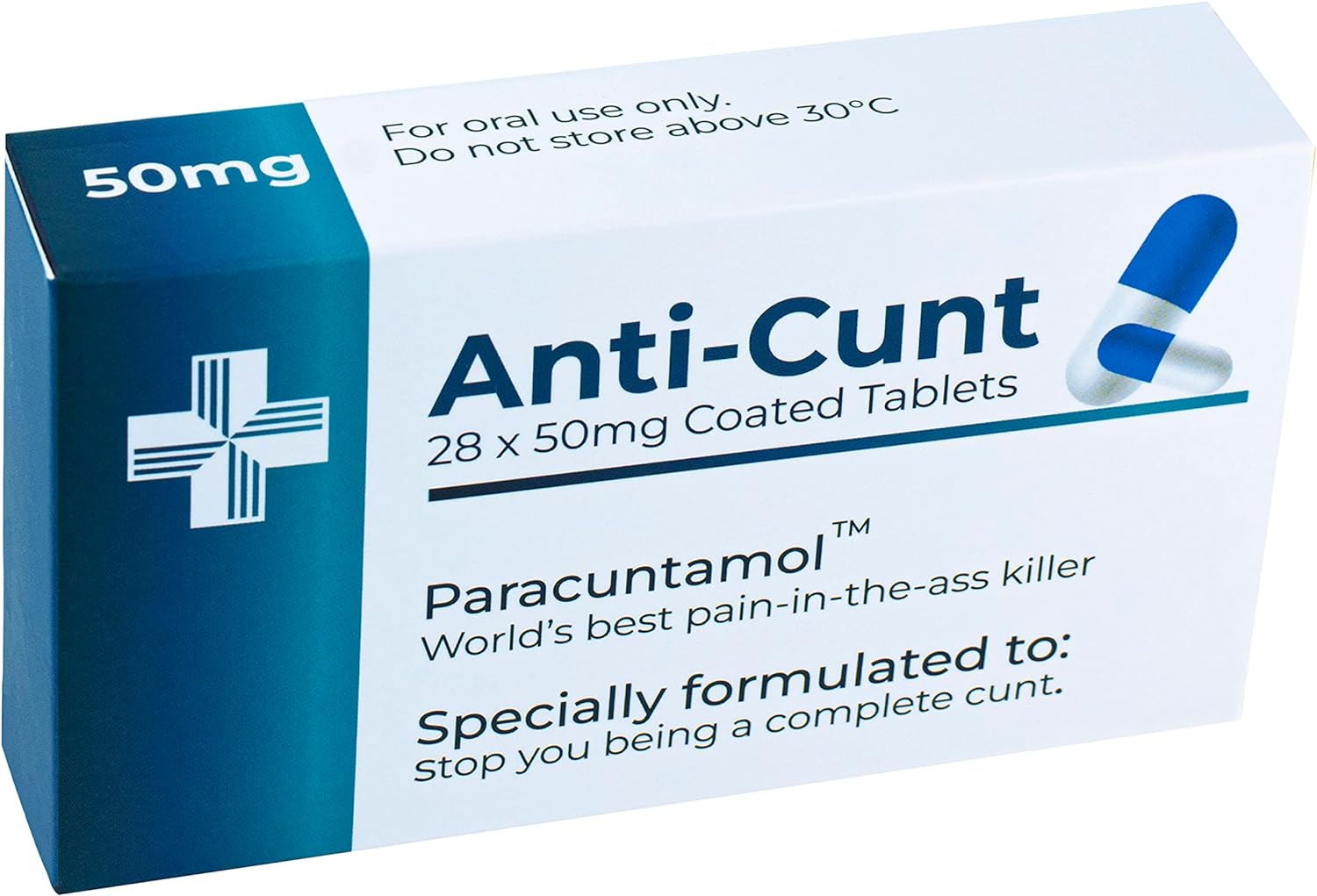 Funny Joke Pill Box Prank Gag Gifts for Men Funny Valentines Gifts for Him Secret Santa Novelty Stocking Filler Birthday Gifts for Women Rude Silly Presents for Boyfriend Dad (Anti-C*nt)
