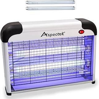 ASPECTEK Insect Killer, Bug Zapper,Powerful 20W Electronic Indoor Fly Zapper, Mosquito Killer-Indoor Use Including Free 2 Pack Replacement Bulbs
