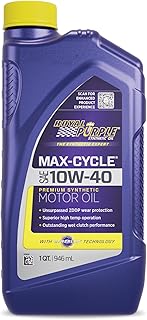 Royal Purple 01315 Max Cycle 10W-40 High Performance Synthetic Motorcycle Oil, 1 Quart (32 Ounces)