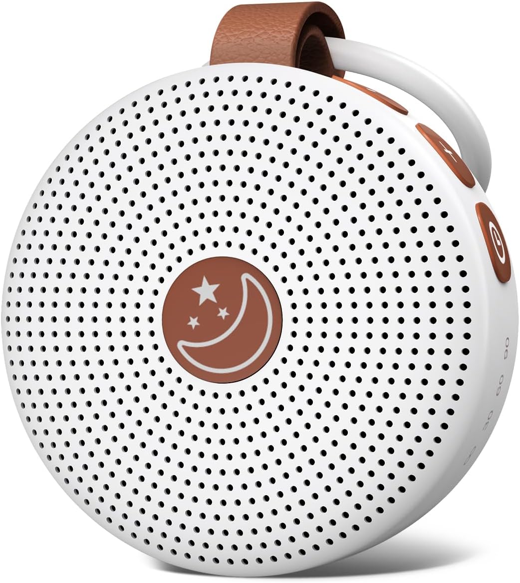 Mini Baby Sound Machine White Noise Machine with 30 Soothing Sounds for Kids Adults Auto-Off Timer 32 Volume Levels Rechargeable Portable Brown Noise Sleep Machine for Home Office Privacy and Travel