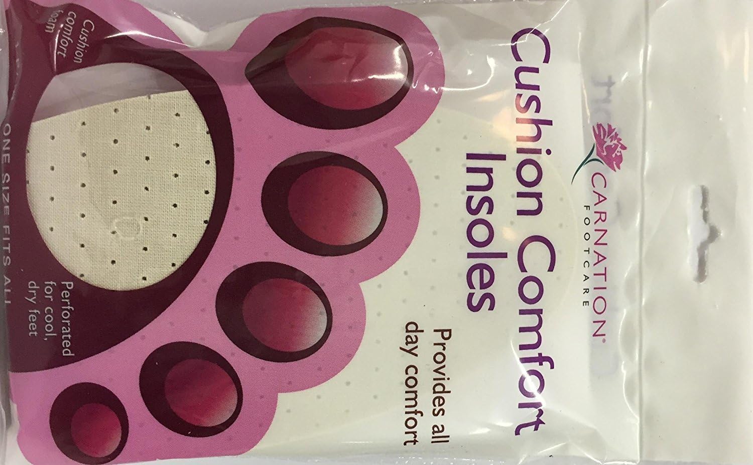 CARNATION FOOTCARE THREE PACKS of Cushion Comfort Insoles - Pair