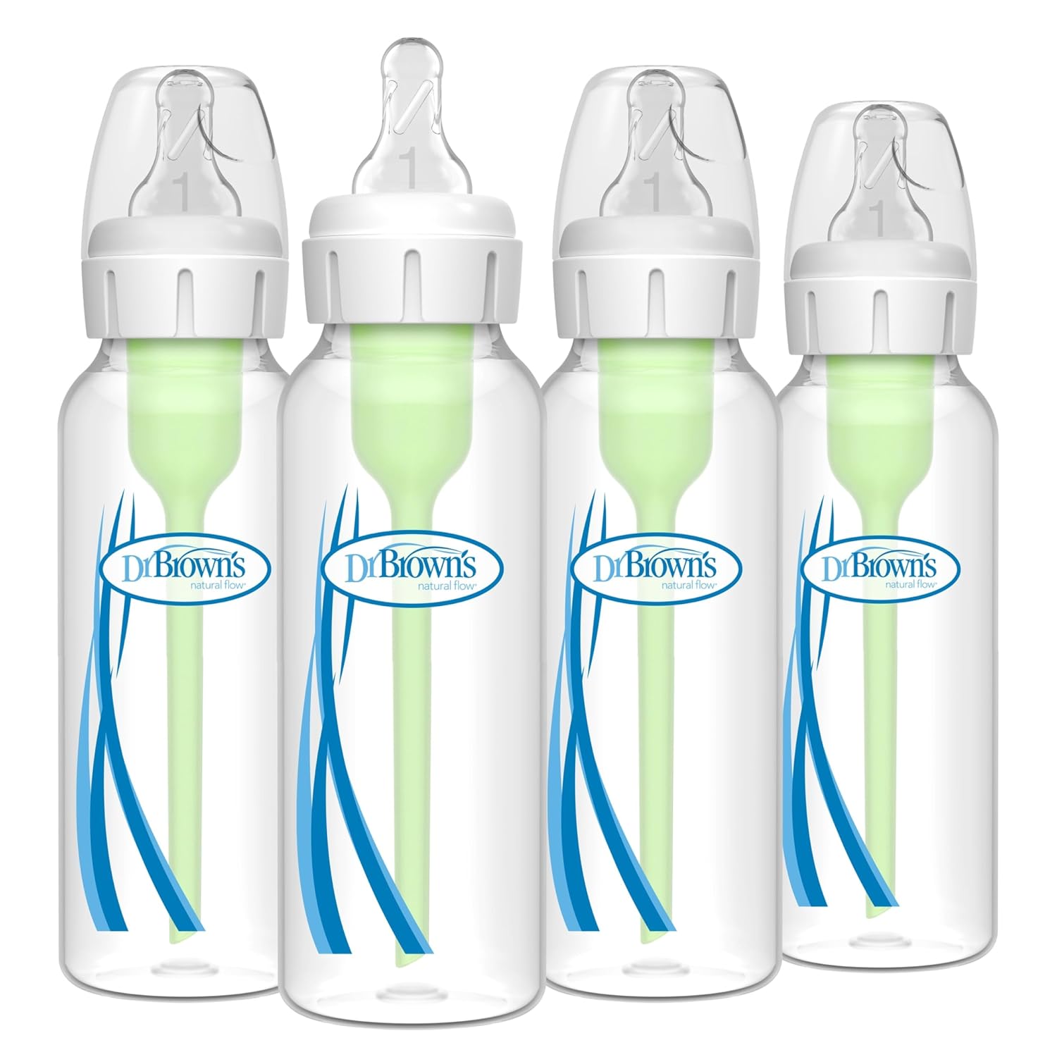 Dr. Brown's Anti-Colic Options+ Narrow Baby Bottle, 8 oz, 4-Pack