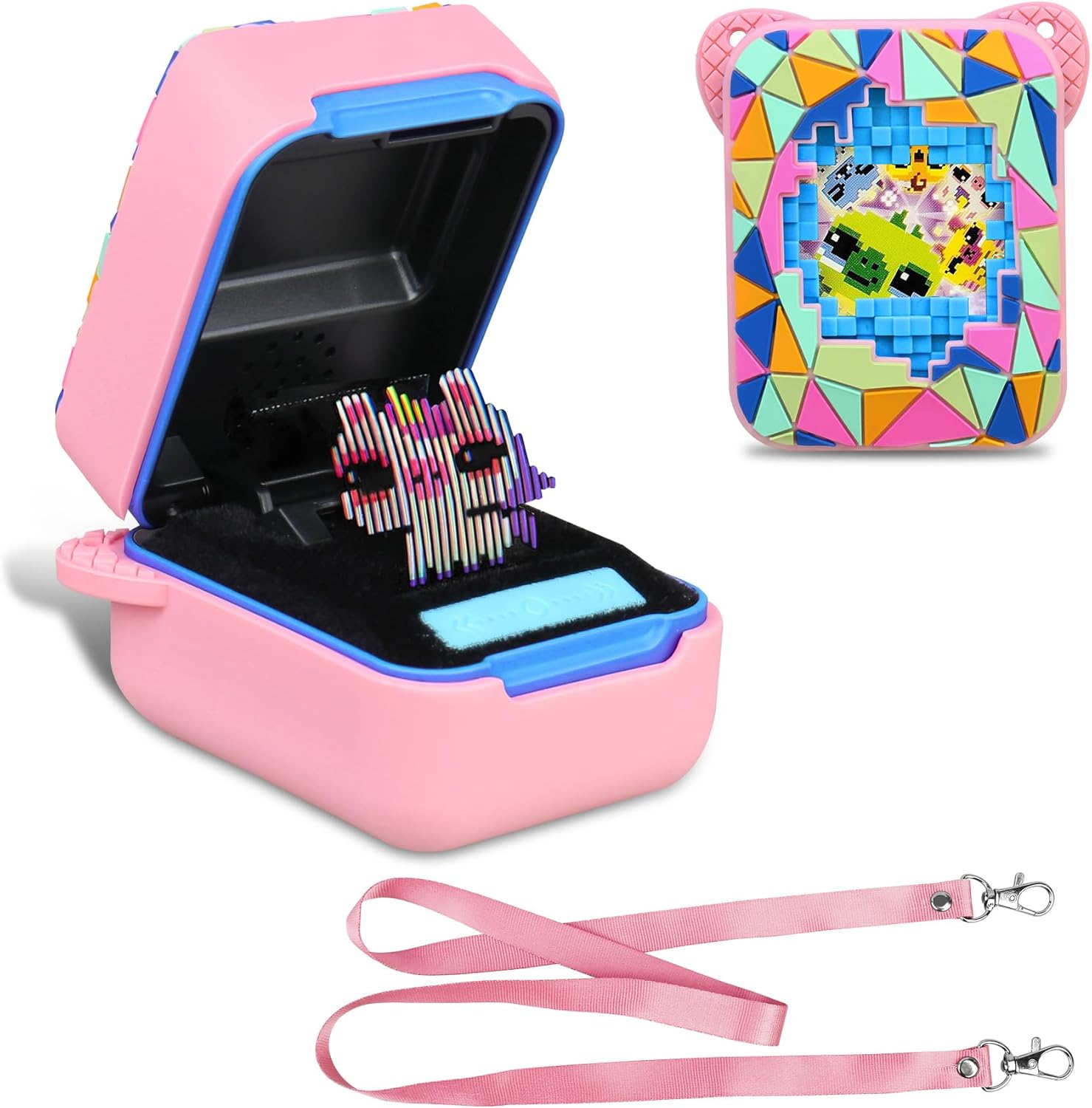 BOVKE Silicone Cover Case for Bitzee Magicals Interactive Toy with 20 Characters Inside, Bitzee Magicals Digital Pet Protective Skin Sleeve for Bitzee Virtual Electronic Pets Kids Toys, Pink