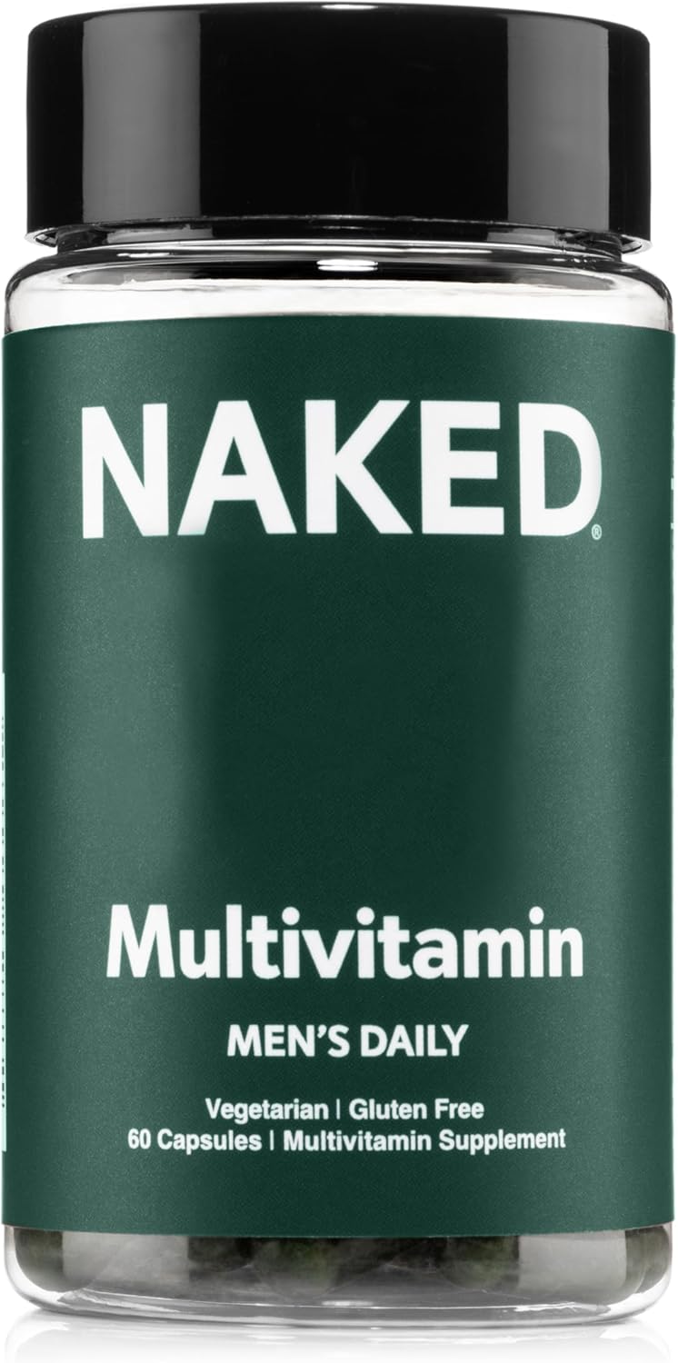NAKED Men’s Multi – Daily Multivitamin for Men – A, C, E, Selenium, Zinc, Fruit and Super Green Extracts and More to Boost Immune Support – Gluten-Free and Vegetarian Daily Vitamins – 60 Capsules