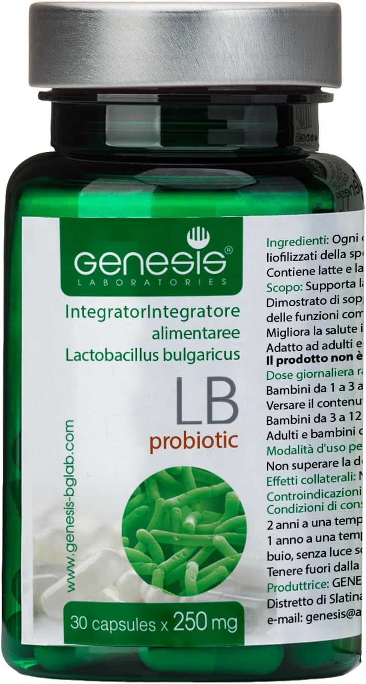 Genesis LB Probiotic with Lactobacillus Bulgaricus 30 Capsules of 240 mg