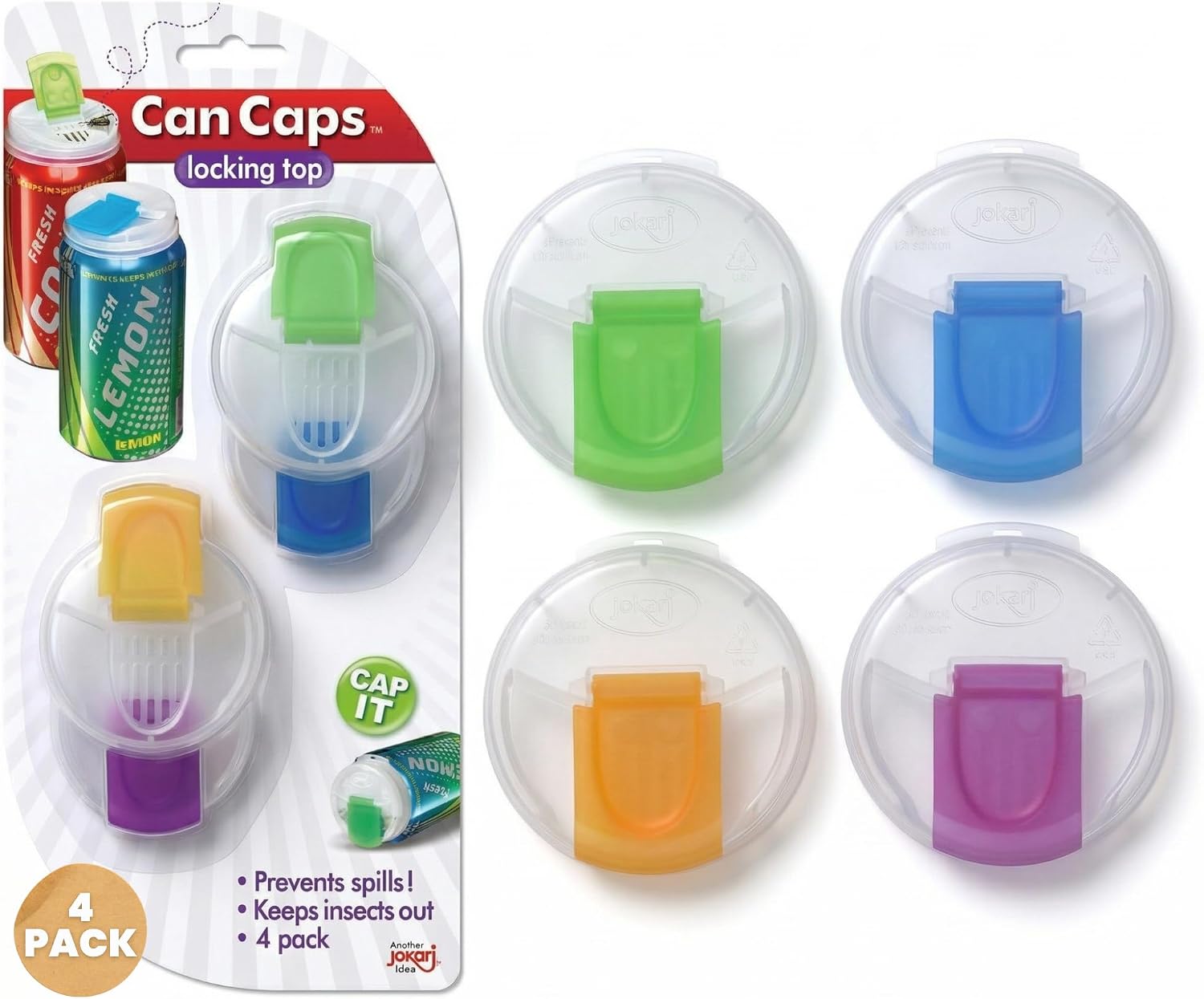 Soda Can Covers 4 Pack for Carbonated Water or Soft Drink - Best Beer Cans Cover Easy Clip on Caps Lid Seal Opening for a Fresher Drinking Experience