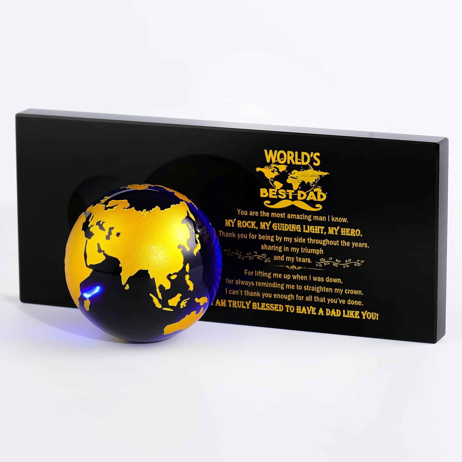 DAD Gifts from Daughter Son Wife - World Best Dad Gifts on Father s Day gifts Crystal Earth Plague Birthday Gifts for Dad Who Wants Nothing Christmas Valentines Day