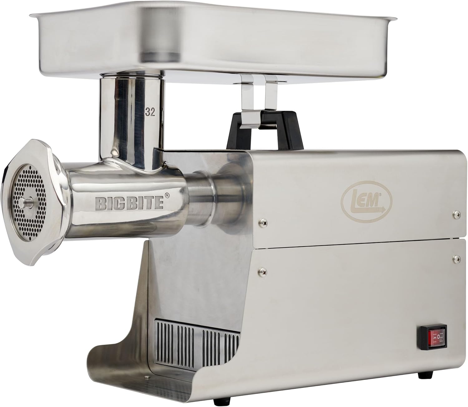 LEM Products BigBite #32 Meat Grinder, 1.5 HP Stainless Steel Electric Meat Grinder Machine, Ideal for Professional Use