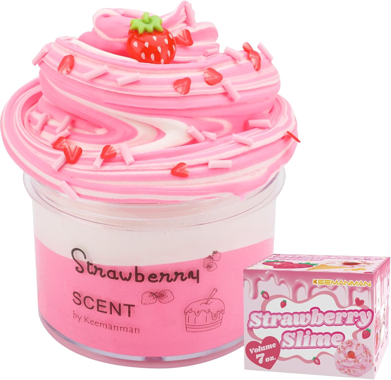 Strawberry Butter Slime, 7 oz. Scented Slime Kit Toys Cute Preppy Stuff for Girls Boys Kids, Cool Teen Girls Birthday Gifts Party Favors Stocking Stuffers
