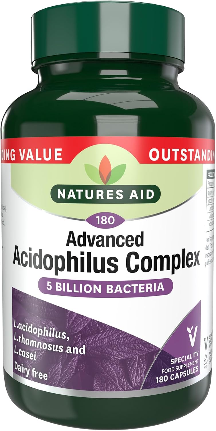 Natures Aid Acidophilus Complex 5 Billion CFU – 180 Capsules