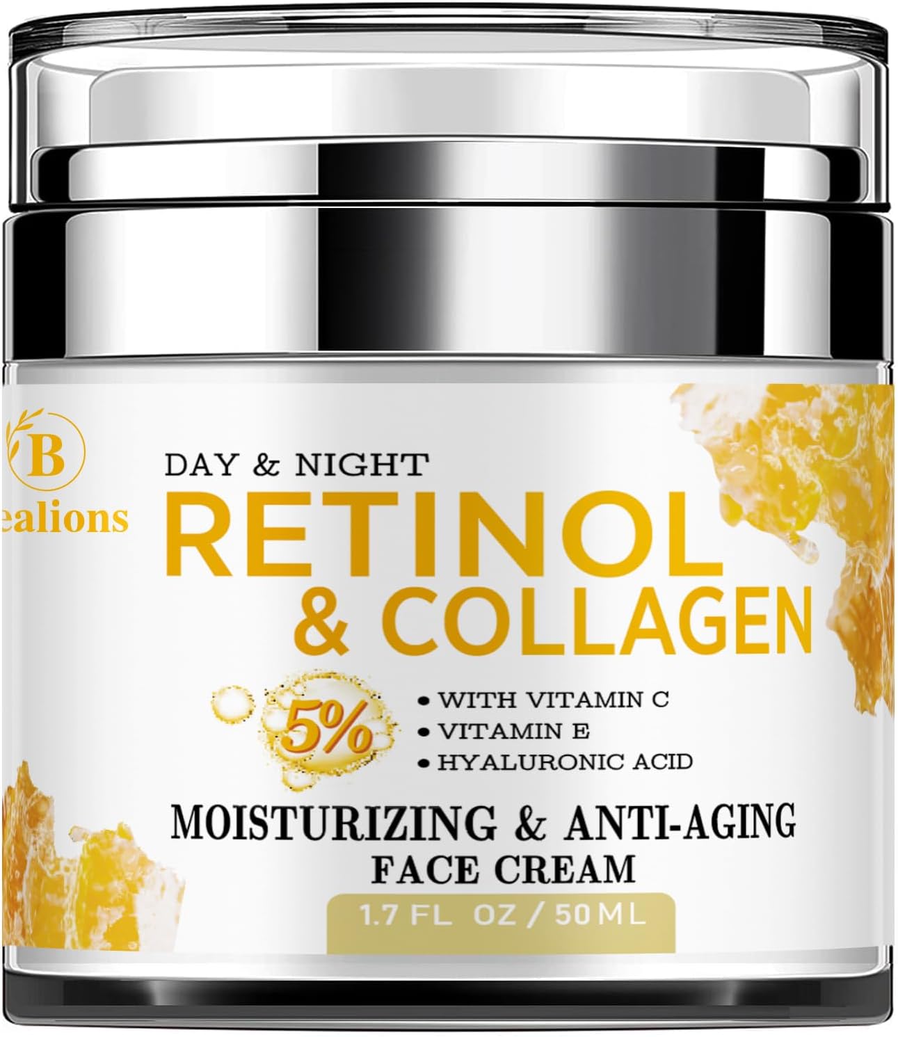 Retinol Cream for Face Anti Aging: Wrinkle Cream for Face Neck with Collagen Hyaluronic Acid - Night Moisturizer for Men Women - Facial Skin Care Gifts for Mom Dad Sister