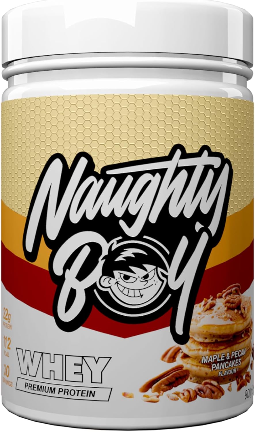 Naughty Boy Advanced 100% Whey Muscle Building & Recovery Protein Powder with Optimum Taste & Mixability for All Adults and Diets. (Maple Pecan Pancakes, 900 g)