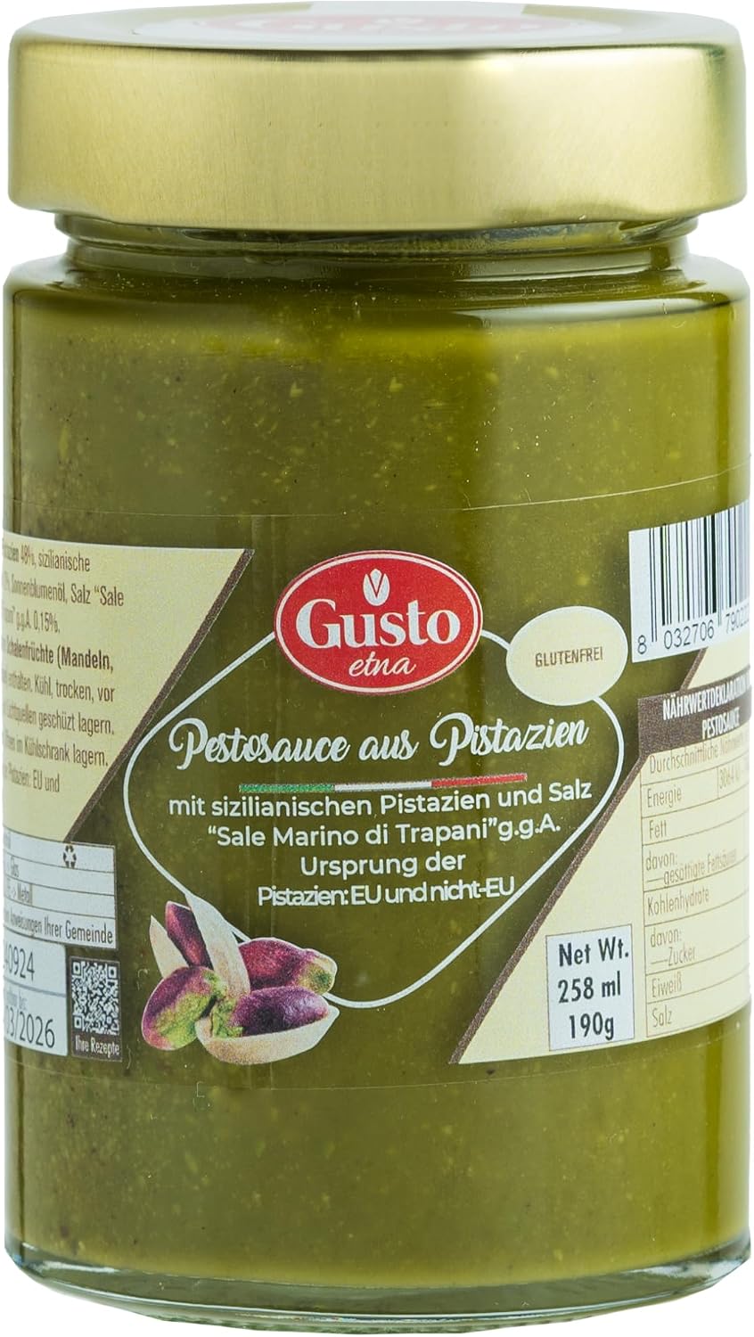 Pistachio Pesto 190g - Pesto di Pistacchi 19g
