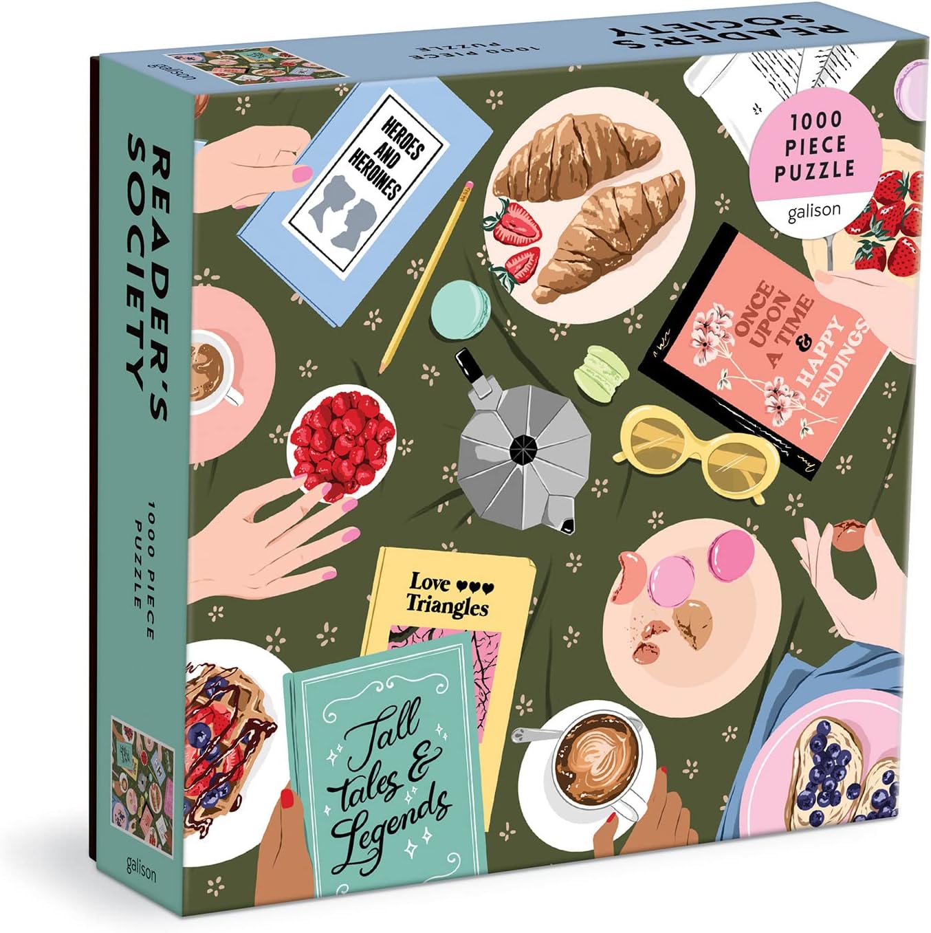 Galison Reader's Society 1000 Piece Puzzle from Galison - 1000 Piece Puzzle for Adults, Colorful Illustrations from Ana Hard, Thick and Sturdy Pieces, Great Gift Idea