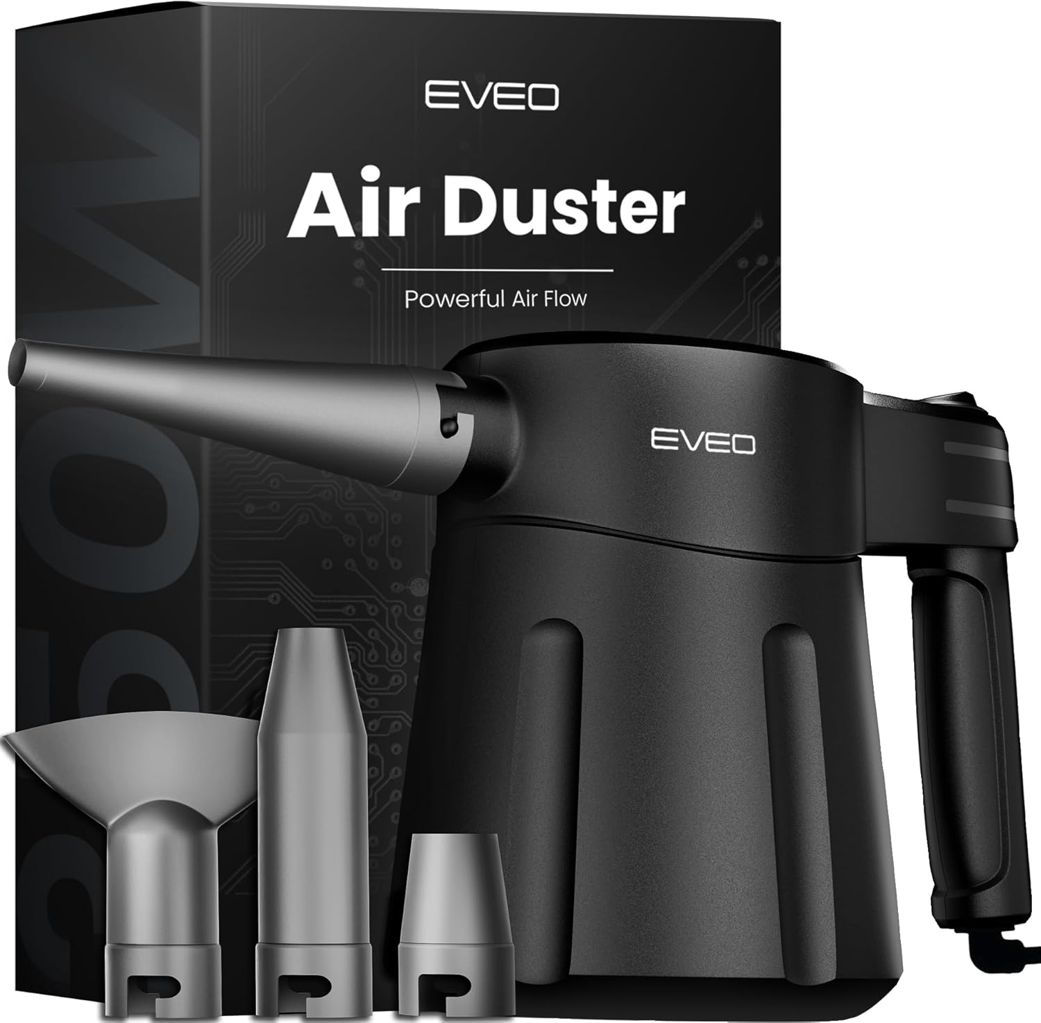 EVEO® Electric Air Duster PC Cleaning Kit (Vac) - MAX Flow PC Cleaner Computer Duster, PC Air Duster | Electric Duster - Air Blower Duster for Computer, Laptop, Keyboard & More - AX Black (350W)