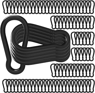 Carabiner Clips,M6 Spring Snap Hooks,120PCS Black Small Carabiners Galvanized Steel,Quick Links Caribiniers for Outdoor Hiking Camping Hammocks Dog Leashes Backpack Snaps