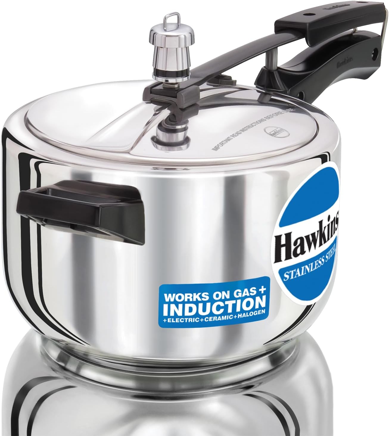 Hawkins 4 Litre Pressure Cooker, Stainless Steel Inner Lid Cooker, Induction Cooker, Silver (Hss40), 4 Liter