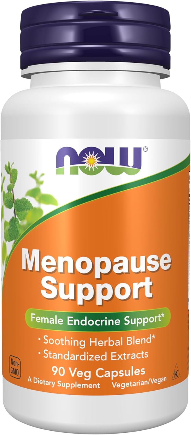 NOW Foods Supplements, Menopause Support, Blend Includes Standardized Herbal Extracts and Other Nutrients, 90 Veg Capsules