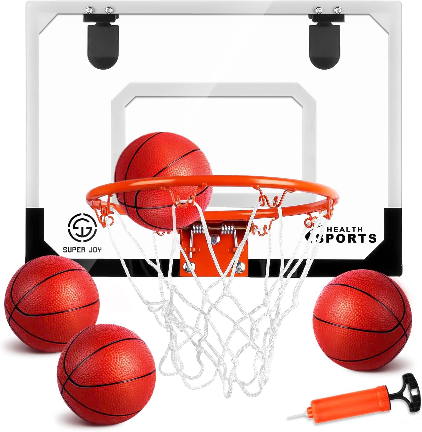 Pro Room Basketball Hoop Over The Door - Wall Mounted Basketball Hoop Set with Complete Accessories - Indoor Basketball Hoop for Kids & Adults