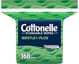 Cottonelle GentlePlus Flushable Wet Wipes with Aloe & Vitamin E, 1 Refill Pack, 168 Wipes Per Pack, Packaging May Vary