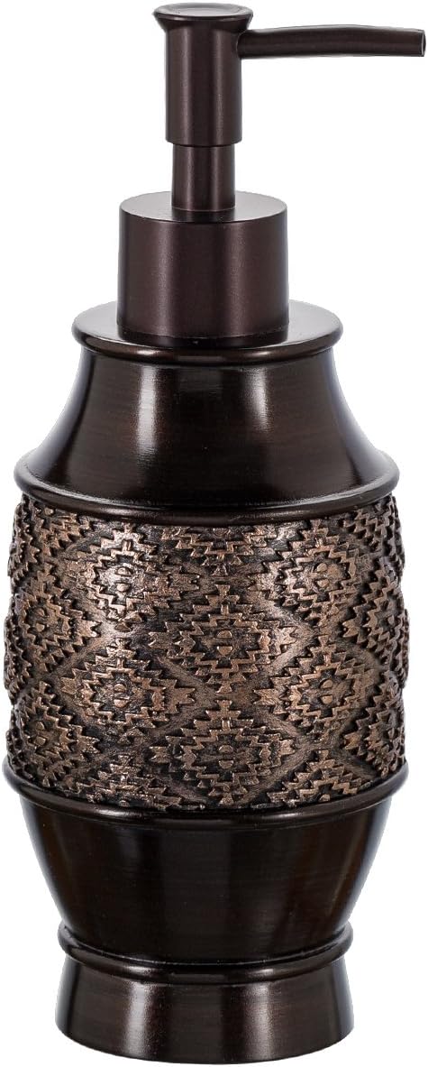 Creative Scents Dublin Brown Soap Dispenser for Bathroom - Decorative Lotion Dispenser with Durable Matching Pump for Countertop - Modern Liquid Soap Dispenser Holds 8 Oz.