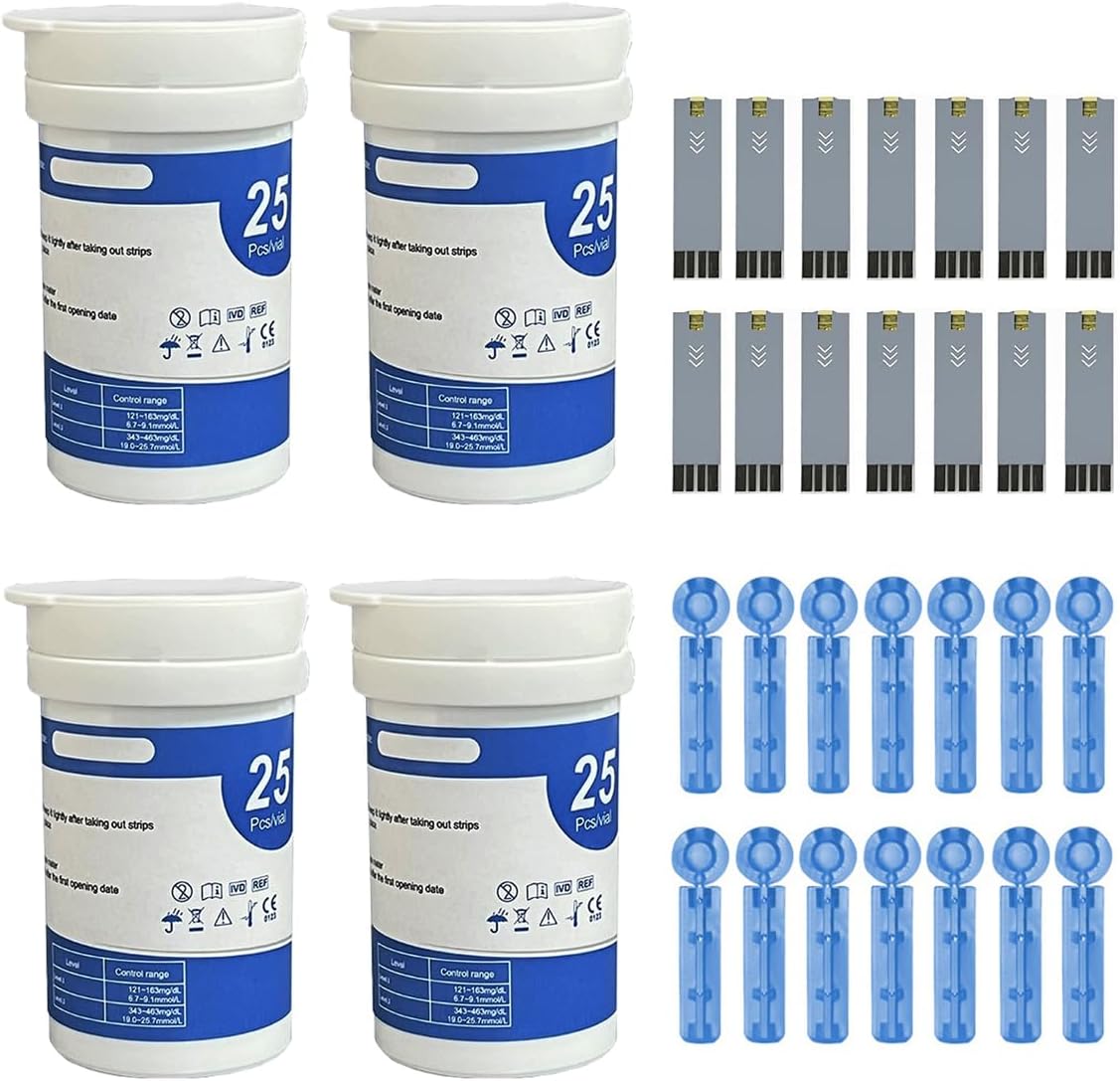 RAK668 Diabetes Strips Blood Glucose Test Strips 100 pcs No Need Code Only for RAK668 Blood Glucose