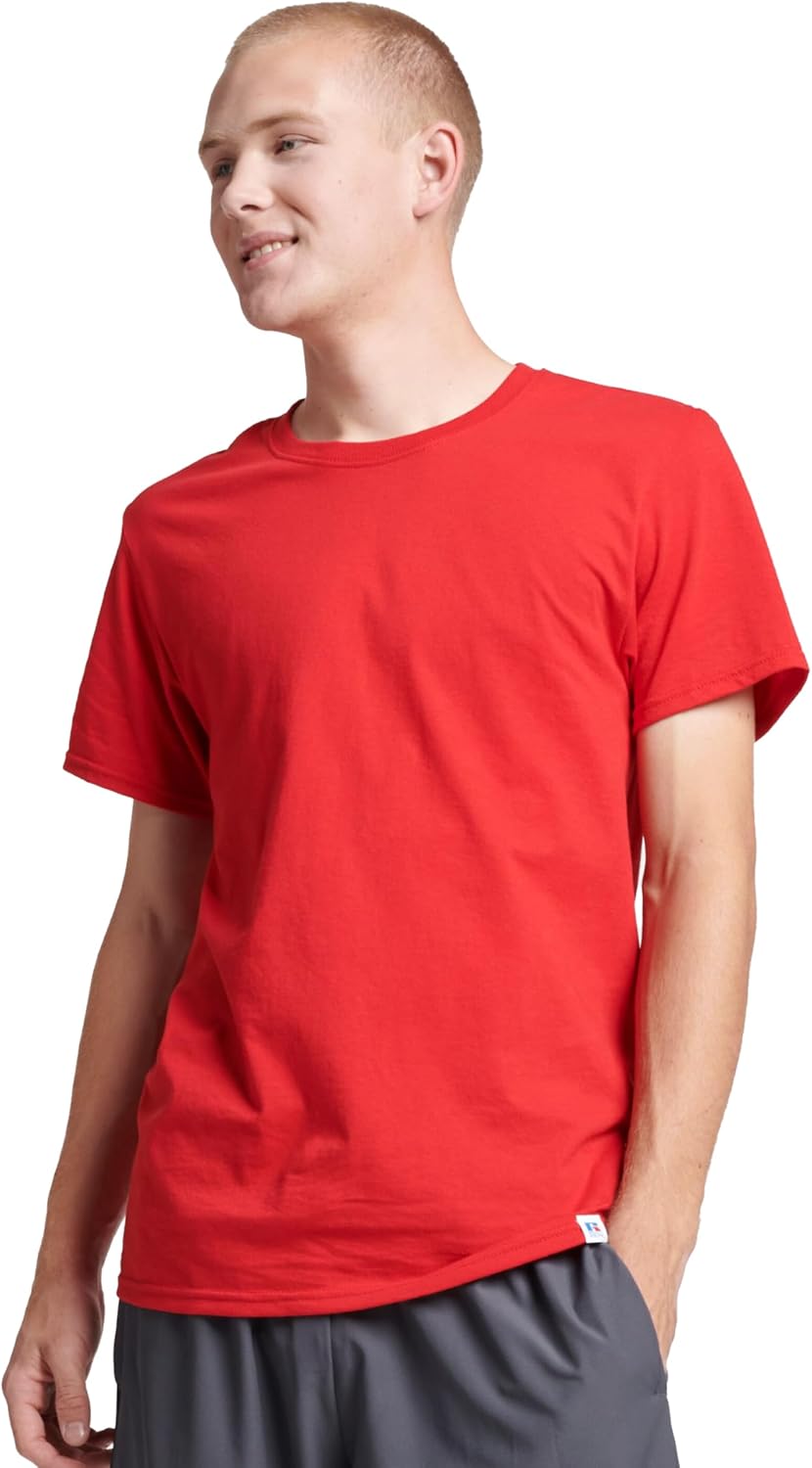 Russell Athletic Mens Dri-Power Short Sleeve Tees, Moisture Wicking, Odor Protection, UPF 30+, Sizes S-4x