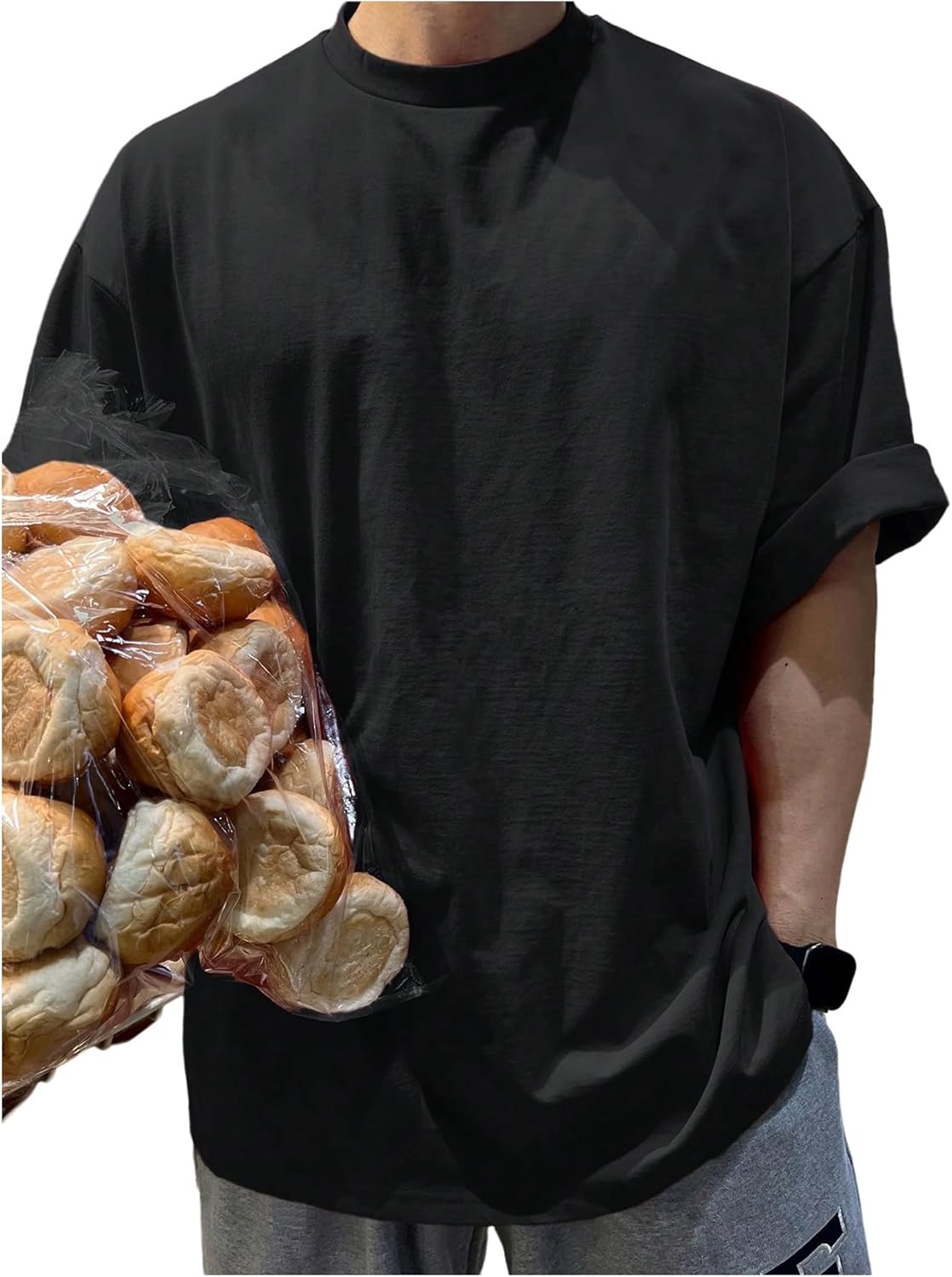 SHENHE Men's Oversized t Shirt Crew Neck Short Sleeve Plain tee Basic Casual Streetwear top