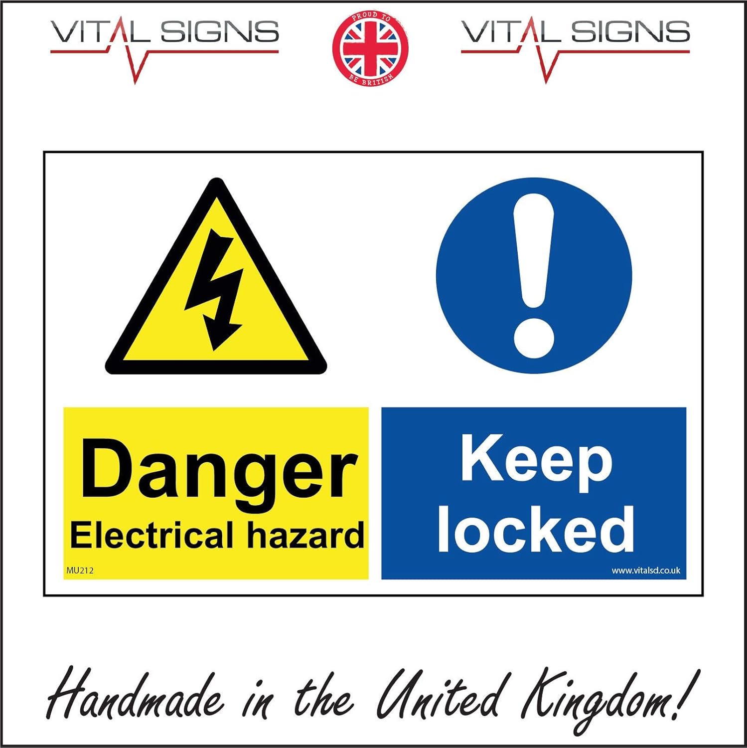 MU212 Danger Electrical Hazard Keep Locked Danger of Death Shock Safety Sign 150mm x 100mm 1mm PVC Foamex