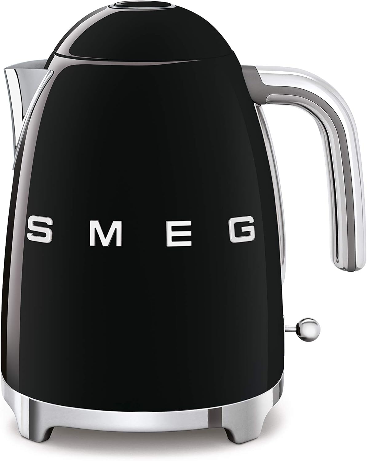 SMEG 50's Retro Style Electric Water Kettle with Automatic Shutoff, Removable Base, and Water Indicator, KLF03BLUS, Black