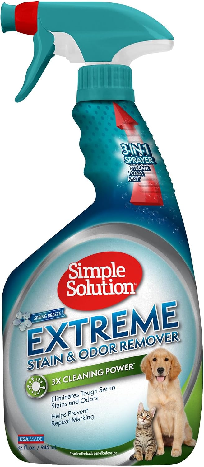 Simple Solution Pet Stain & Odor Remover, Enzyme Stain Cleaner, 32oz