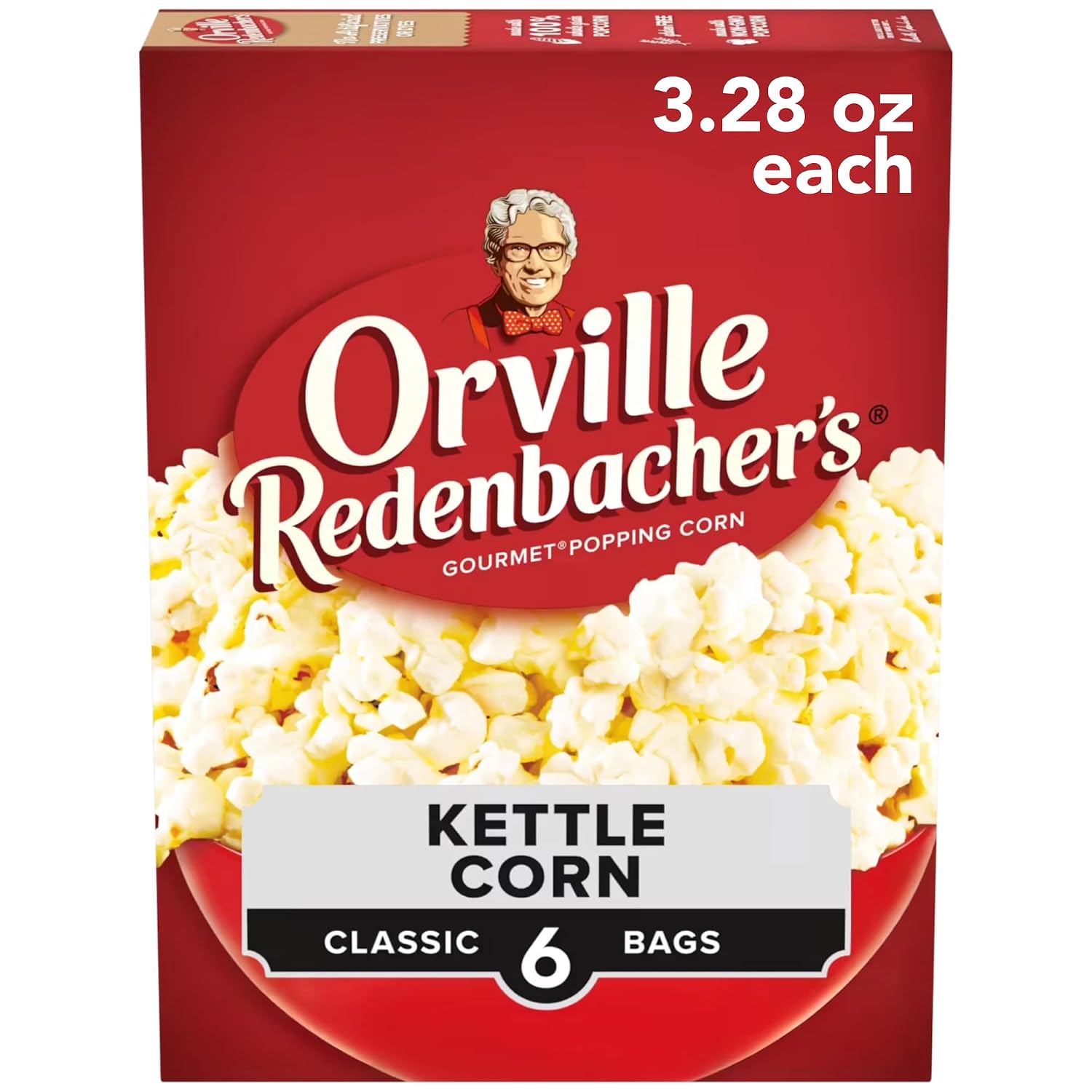 Orville Redenbacher’s Microwave Popcorn, Kettle Corn, 3.3 oz., 6-ct
