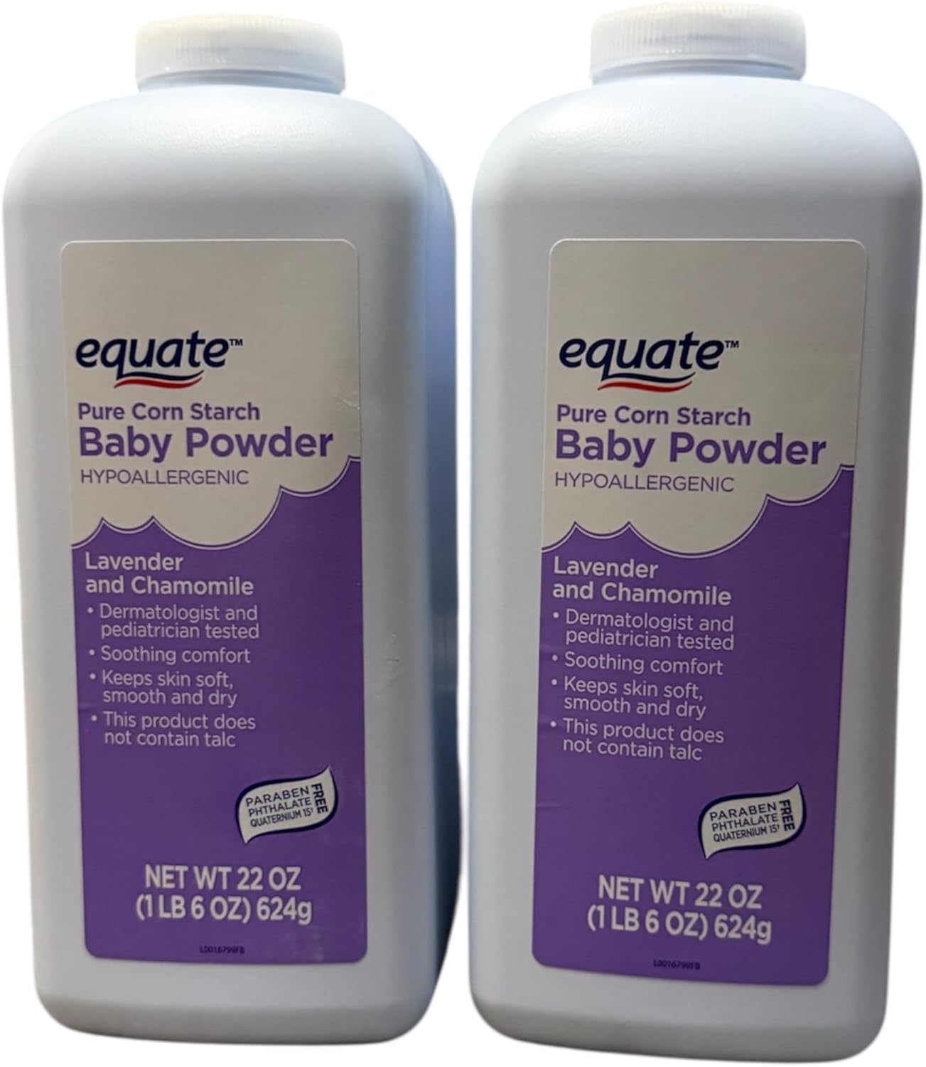 Hypoallergenic Baby Powder with Lavender & Chamomile, Cornstarch Formula, Talc-Free, 22 oz, 2-Pack