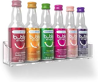 GALVANOX Acrylic Holder for SodaStream Bubly Drops - Countertop/Wall Mount Flavor Organizer (Displays 6 Bottles)