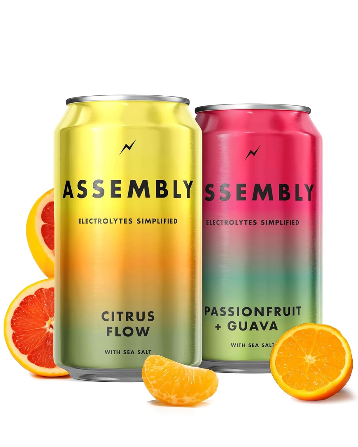 Assembly Hydro - Citrus Flow and Tropical Punch Mixed Water - Hydrating Beverage w/Electrolytes - Non-Carbonated Water w/Natural Flavors - Low-Calorie Drink for Everyday Hydration (12 Oz, 12 Cans)