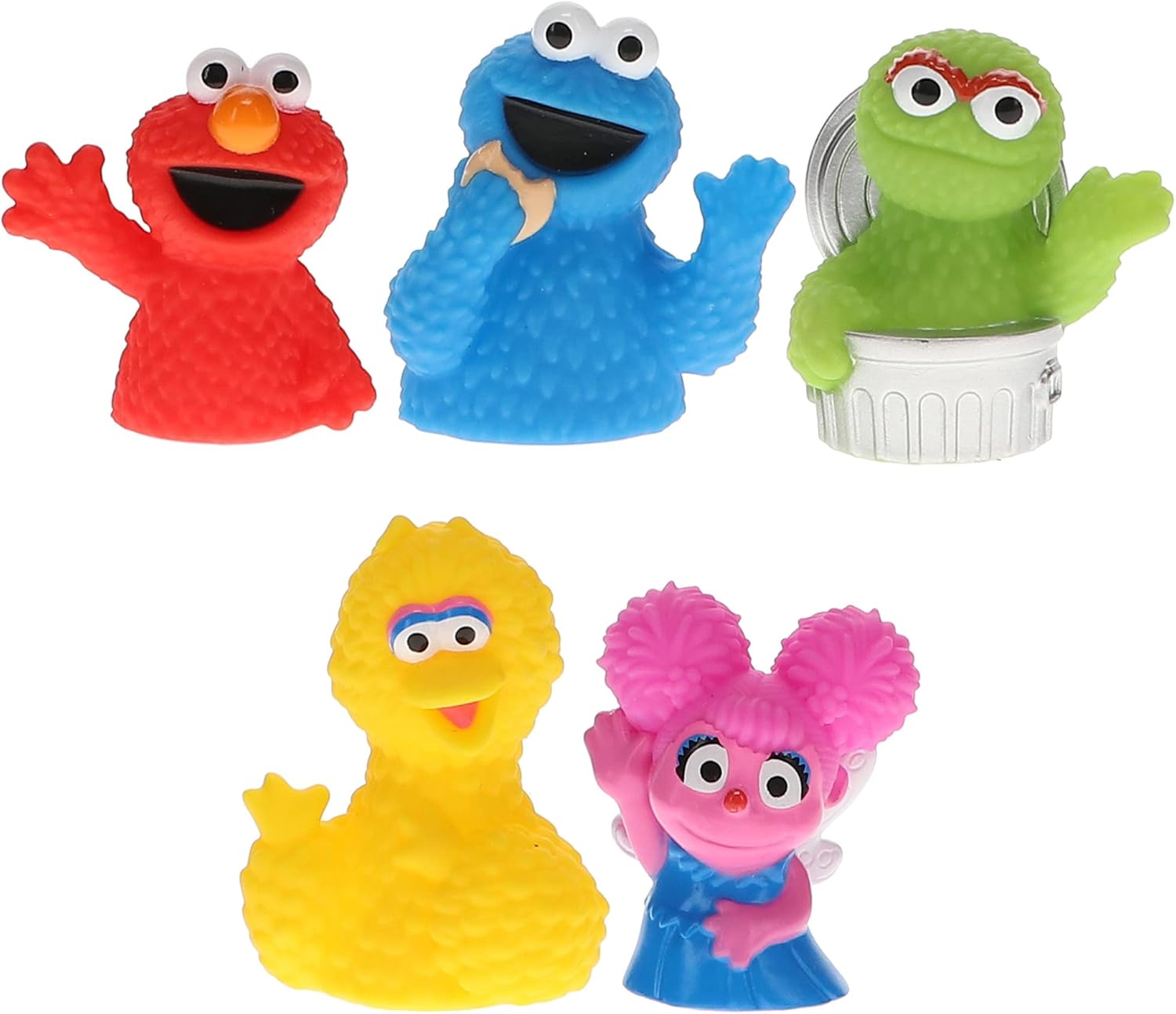 Sesame Street Bath Finger Puppets, 5 Pc - Bath Toys, Easter Basket Fillers, Easter Gifts