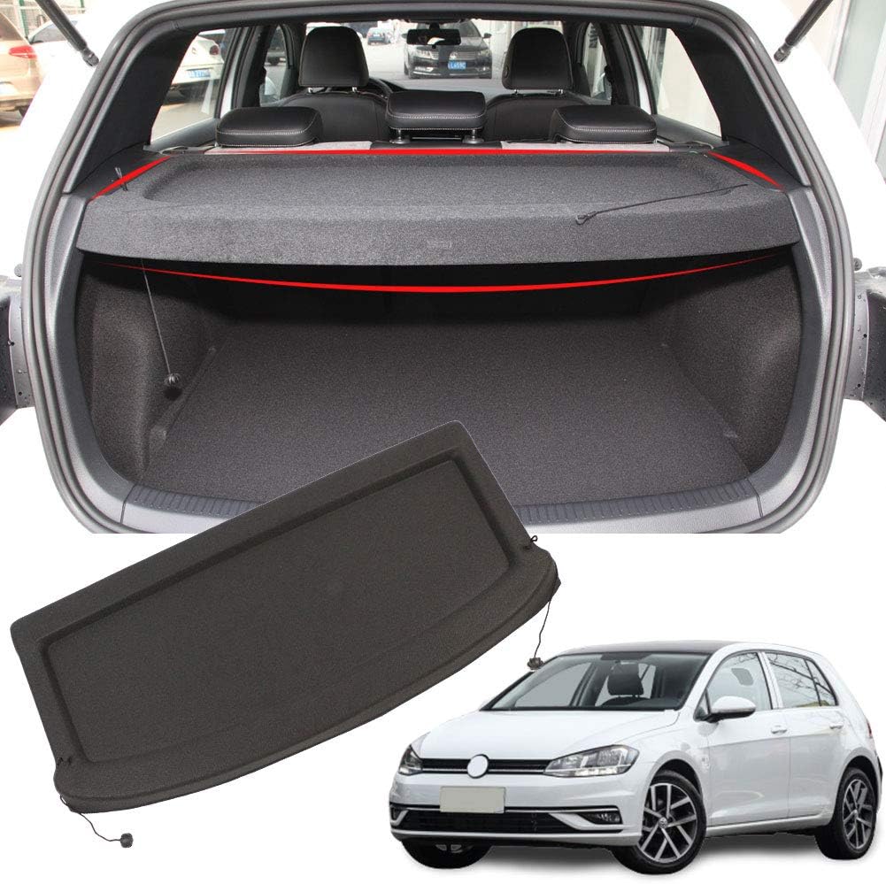 Marretoo for Volkswagen GTI GOLF 7 Trunk Cover 2015 2016 2017 2018 2019 Black Non-Retractable SUV Trunk Accessories for VW MK7 GOLF Cargo Cover