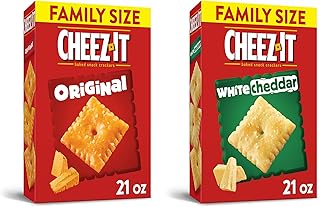 Cheez-It Cheese Crackers, Baked Snack Crackers, Bulk Pantry Staples, Original & White Cheddar Variety Pack 42oz Case (2 Boxes)