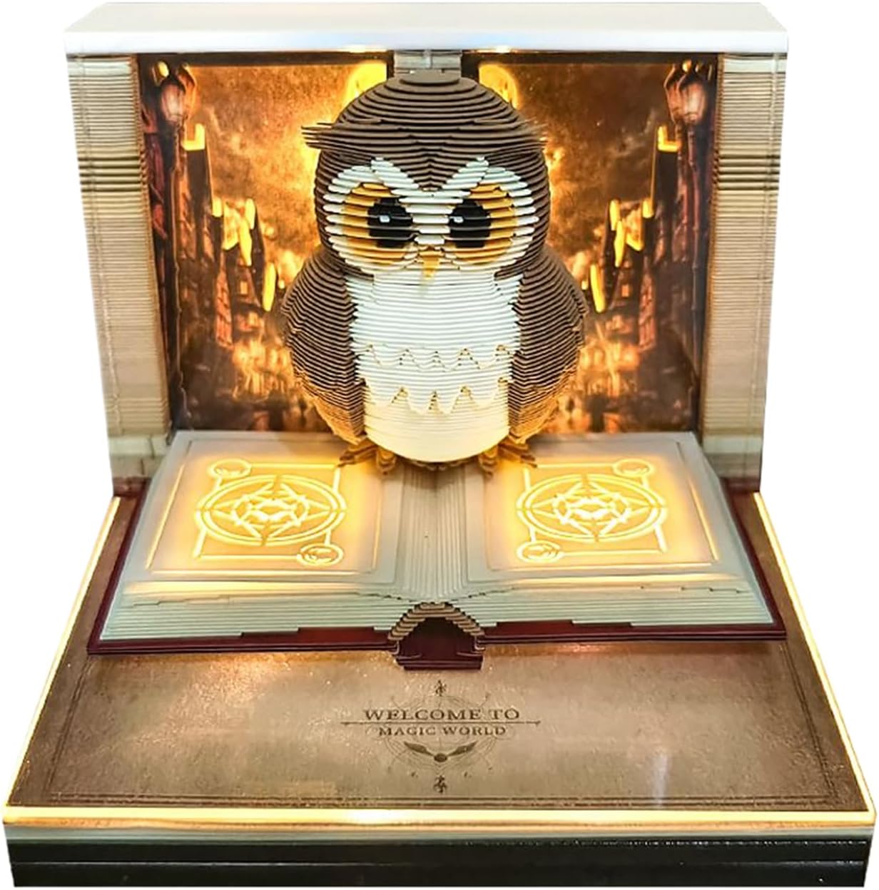 3D Time Piece Calendar 2026 - Owl-Shaped Tear Away Desk Calendars with Carved Time Notepad, Holiday Decoration for Thanksgiving, Christmas, Housewarming, Offices, Desktop Accent